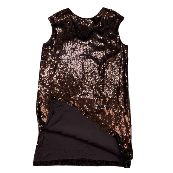 Anthropologie Maeve Kara Sequins Dress Plus 1X Wine Shift Cap Sleeve Short Hem - Picture 7 of 16